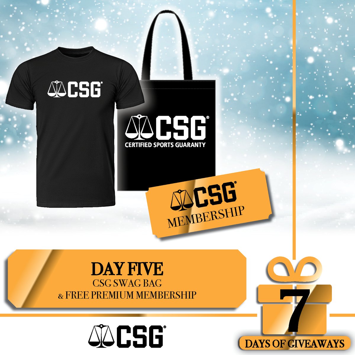 CGCCards's tweet photo. For Day Five, we’re giving one lucky winner a 🤩CSG prize pack including:
- CSG Premium membership (includes a $150 grading credit)
- Swag bag
To Enter: ⬇️
FOLLOW @CSGCards, LIKE this tweet, RETWEET and COMMENT with your favorite sports card!
#CSG7DaysofGiveaways https://t.co/brWATN5fmr