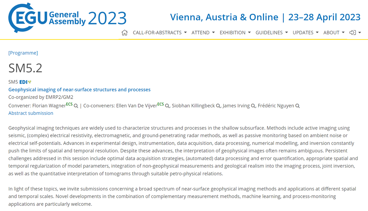 🔜 If you are attending #AGU22 next week, don't forget to visit ▶️Advances in Petrophysics agu.confex.com/agu/fm22/meeti… ! And after you enjoyed your well-deserved holidays, submit your abstract on ▶️ near-surface geophysical imaging to #EGU23 meetingorganizer.copernicus.org/EGU23/session/… #nopressure 😉