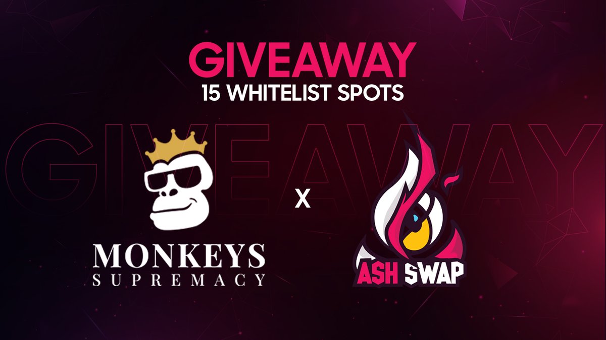 #AshSwap x Monkeys Supremacy Giveaway 🎁

⏰ 72 hrs
🚨 15 x #Whitelist spot

Major utilities &amp; advantages over @ElrondNetwork ecosystem 🔥🚀

To enter 👇

➡️ Join discord: dsc.gg/monkeysupremacy
➡️ Follow <a href="/ash_swap/">AshSwap 🔥</a> + <a href="/MonkeysSY/">Monkeys Supremacy</a>
➡️ RT &amp; Comment your <a href="/MaiarExchange/">X Exchange</a> wallet address