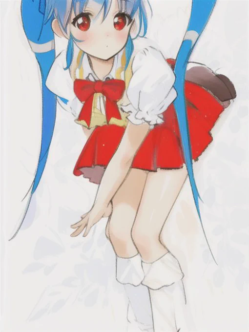 例のAIイラストメーカーで昔の下手絵がどこまで補正されるかテスト。元は砂沙美なんだけど、補正するごとにどんどんVtuberのような別人になるのがカオスでワロス。 