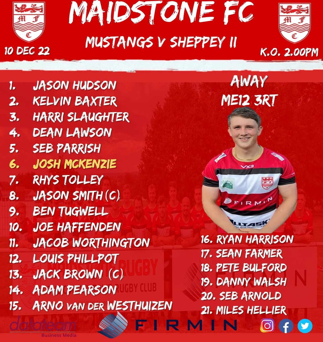 Your Maidstone teams heading onto the field this Saturday powered by @TrustFirmin ! 1st XV at The Mote v @WESTCOMBE_PARK II & Mustangs away to @SheppeyRFC_1892 II. 
Go well gents 🔴⚪️⚫️💪🏻

#onegreatclub #maidstonebusiness

@AlltaskLtd @KentVegBox @DatateamMedia
