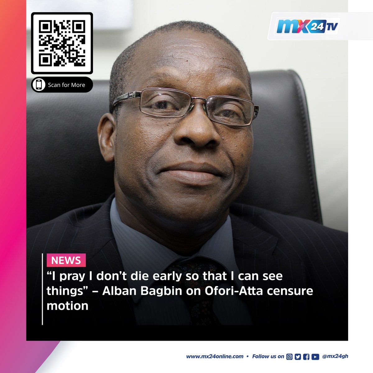 mx24gh's tweet photo. Here are today's biggest headlines. Scan the code to visit our website to read more.
#mx24gh #funfearlessfactual #Mx24news #Argentina #Netherlands #Bagbin #BridgetOtoo #YawDabo #GFA #BlackGalaxies #Heartsofoak #France #Qatar2022 #Messi #MignonduPreez #OnceUponARiddle https://t.co/g40VHtQFfL