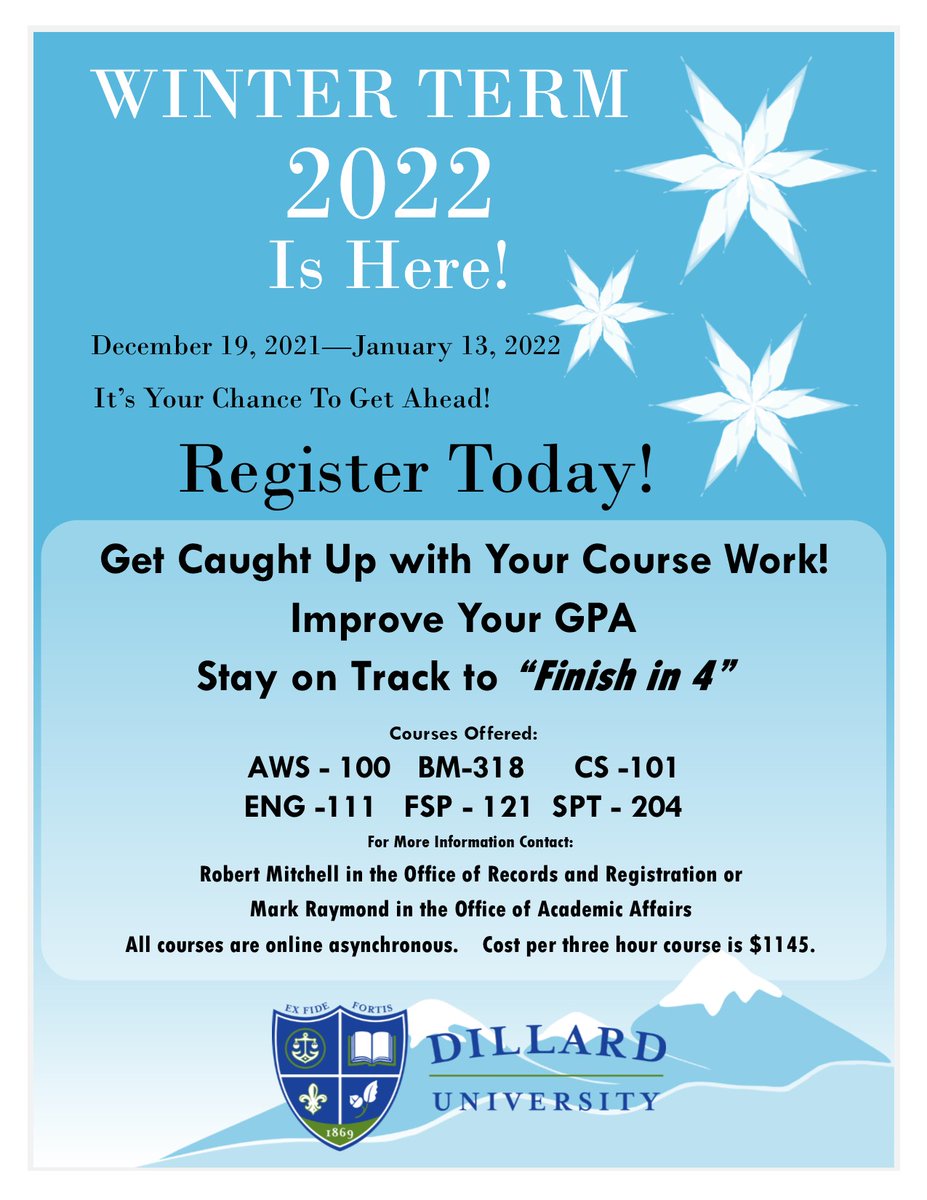 Dillard University Office of Academic Affairs tweet media