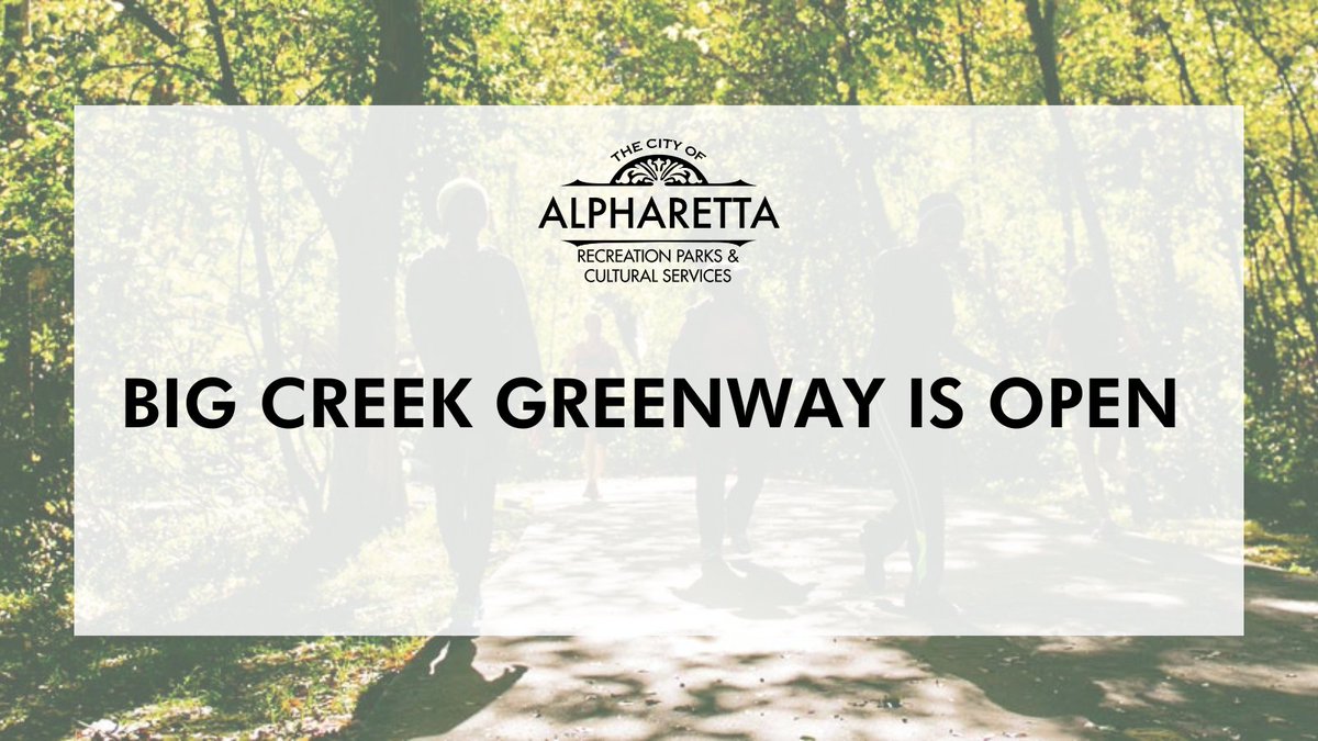 Alpharetta’s portion of the Big Creek Greenway Trail is OPEN. #Alpharetta #Greenway