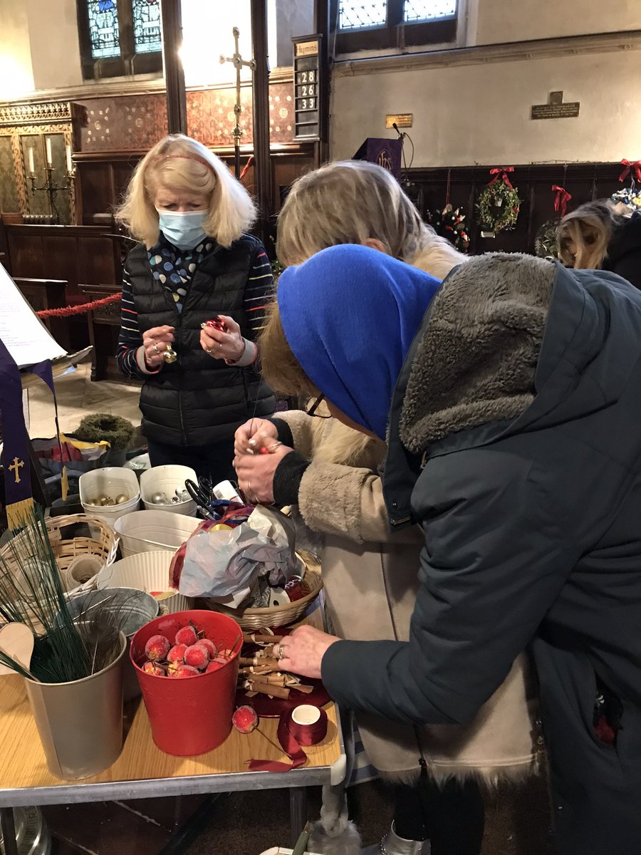 Wreath making master class in church!  Thank you Jackie and Helen!