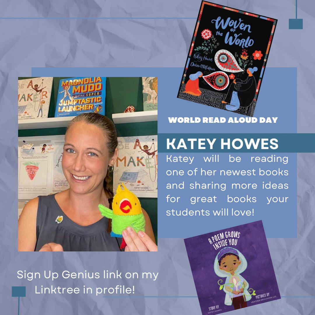 Planning for #WRAD? I’ve got spots left in my day and can’t wait to read my newest titles, book talk some other great reads, and chat with your students! Link to the sign up genius in my profile.