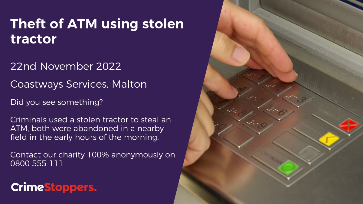 Gemma Gibbs (@csrmyh) on Twitter photo Do you have any information about this crime? Even a small piece of information could be crucial! If you don't want to speak to the police, contact the independent charity <a href="/CrimestoppersUK/">Crimestoppers</a> 100% anonymously!
@NYCrimestoppers <a href="/NYorksPolice/">North Yorkshire Police</a> <a href="/northyorkspfcc/">Office for Policing, Fire, Crime & Commissioning</a>
#Malton #NorthYorkshire Do you have any information about this crime? Even a small piece of information could be crucial! If you don't want to speak to the police, contact the independent charity <a href="/CrimestoppersUK/">Crimestoppers</a> 100% anonymously!
@NYCrimestoppers <a href="/NYorksPolice/">North Yorkshire Police</a> <a href="/northyorkspfcc/">Office for Policing, Fire, Crime & Commissioning</a>
#Malton #NorthYorkshire