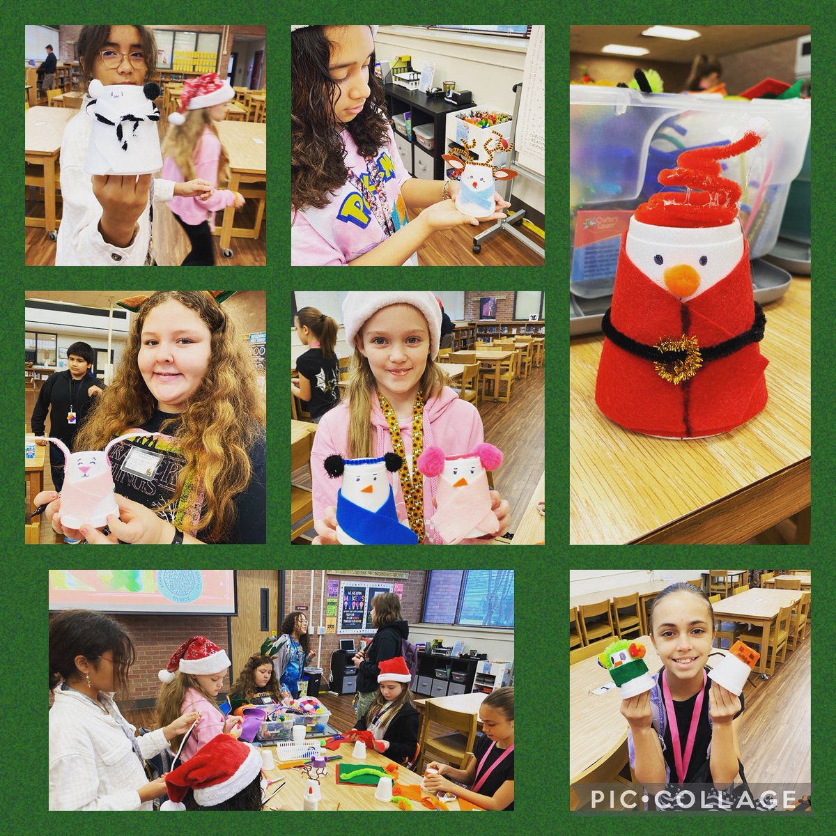 We were craftacular with our foam cup snowmen creations this morning! ❤️💚🎅🏻 ☃️🌲 📚 #LVMSReads #LISDLib #TheLakeviewWay