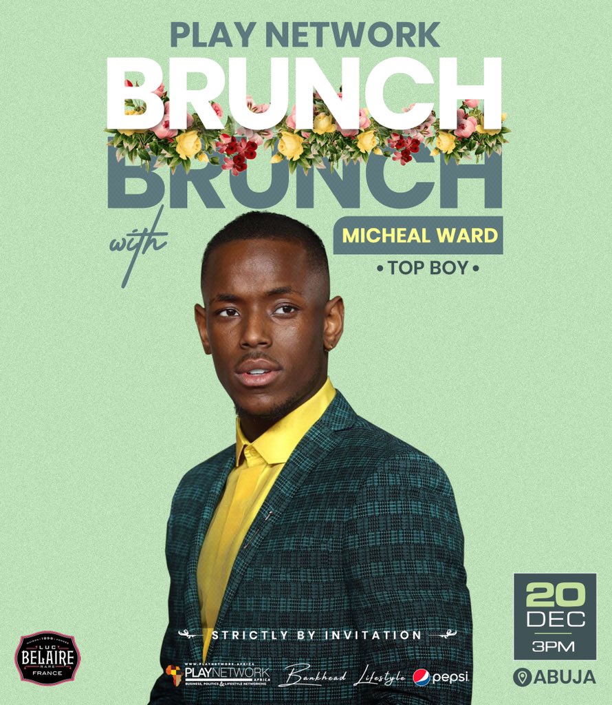 We couldn’t wrap up the year 14 without an Annual Brunch and as with everything else, we’re doing this a little different this time too!!!
See you on the 20th 🎉🎉

This event is strictly by Invitation…
Cc: <a href="/playstudiosafr/">PlayNetworkStudios</a> 
<a href="/onlymikes_/">Micheal Ward🇯🇲</a>
