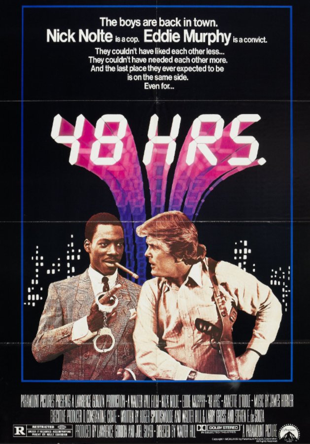 Christophe_Co's tweet image. On fêtait hier les 40 ans de #48Hrs. de Walter Hill ! 1er film d'Eddie Murphy, second film de Joel Silver, ce film popularisa le genre du "buddy movie"/"buddy cop genre" (L'arme fatale, Bad Boys, etc). Initialement, Paramount imaginait Clint Eastwood dans le rôle d'Eddie Murphy !