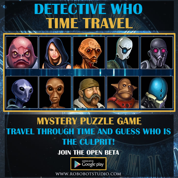 RoboBotStudio's tweet image. Do you like puzzle and mystery games?
Join the Public Beta of our new mystery game - Detective Who!
Play here:
play.google.com/store/apps/det…
#guesswhogame #guesswho #puzzlegame #mystery #mysterygame #detectivegame