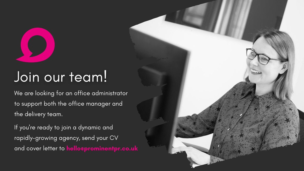 Are you looking to start the New Year somewhere new? 

Due to a period of growth, Prominent is looking for an office administrator to join the team. 

Find out more here:
prominentpr.co.uk/careers/office…

#OfficeAdmin #Administrator #Felixstowe #SuffolkJobs #Hiring #Recruiting #NewRole