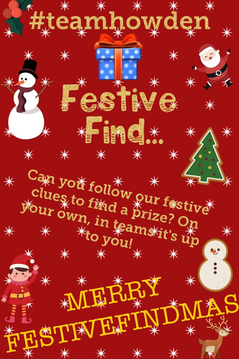 HowdenSchool's tweet photo. Next week we have our exciting “FESTIVE FIND” Challenge. Come to reception to collect your entry sheet for a small fee- clues mean prizes! #teamhowden 🎄🎅🏻 https://t.co/0RTBkRny7q