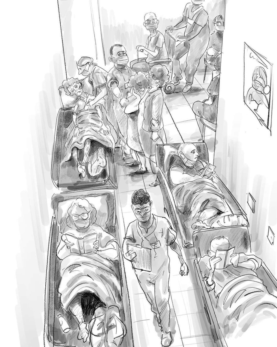 <a href="/GeriSoc/">British Geriatrics Society</a> <a href="/adamgordon1978/">Adam Gordon MBE</a> This picture is by my ex-husband an artist who has just died of prostate cancer.  He spent 12 hours on a trolley and discharged himself without having received the promised treatment after witnessing the woman at the top left being found dead by shocked relatives