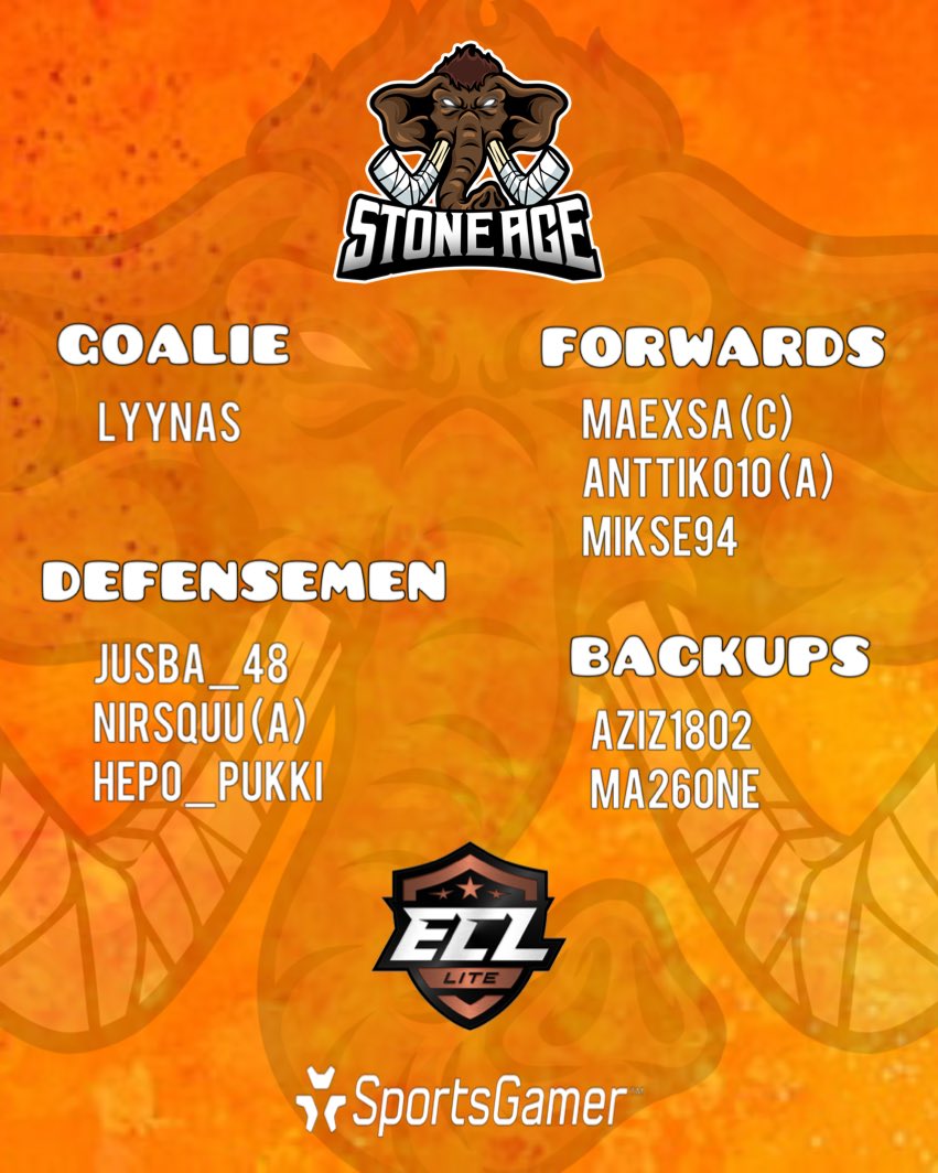 🦣Roster for #ECL23Winter❄️
#letsgomammutit🦣<a href="/SportsGamerGG/">SportsGamer</a>