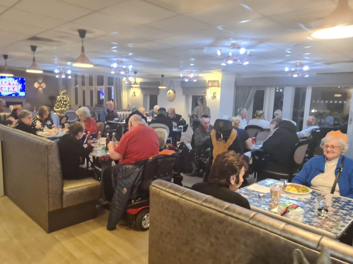 AlbionMillCH's tweet photo. Yesterday was Albion Mill's Xmas party, residents,staff &amp; volunteers enjoyed a performance by Paul Scholey as Elvis then a full Xmas meal!Later, Feniscowles &amp;Cherry Tree singing group entertained us with carols &amp; sing along songs!We hope our residents enjoyed it as much as us☺🥳 https://t.co/XIdAF0GwRi