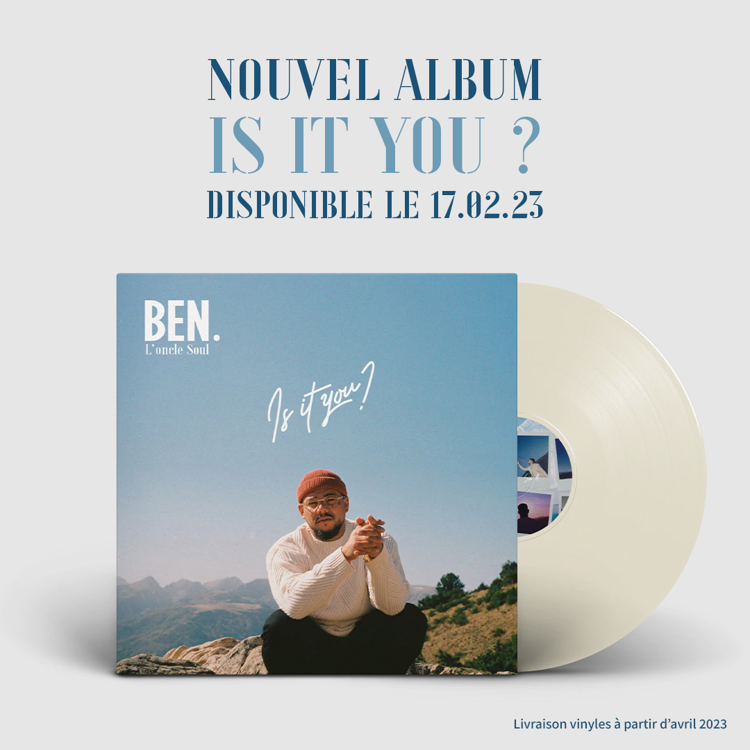 Mon nouvel album « Is It You ? » sera disponible le 17 février prochain ! Vous pouvez le pré-commander et le pré-enregistrer dès maintenant : benlonclesoul.bfan.link/is-it-you-1.tpo

Nouveau clip « Sky has open doors » disponible ce soir à 17h sur ma chaîne Youtube, soyez au rendez-vous !