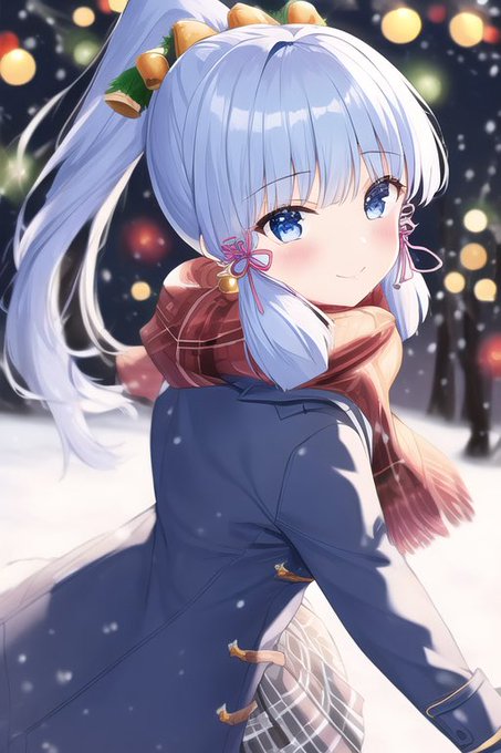 神里綾華ちゃんとクリスマス
#NovelAI 
#AIイラスト 
#AIイラスト好きさんと繋がりたい 