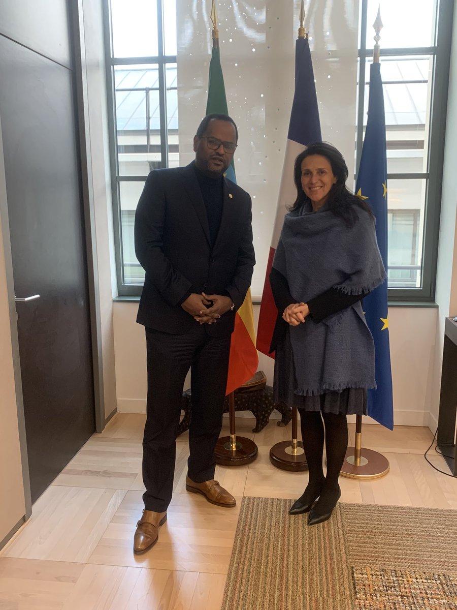 _HenokTeferra's tweet photo. As I end my mission, heartfelt thanks to State Minister of Foreign Aff.🇫🇷 @CZacharopoulou for continuous strong support to 🇪🇹 &amp; genuine friendship to Africa. Peace, development &amp; environment protection are our common priorities. Vive l’amitié 🇪🇹🇫🇷! @mfaethiopia @francediplo_EN https://t.co/9Y3HTAroVi