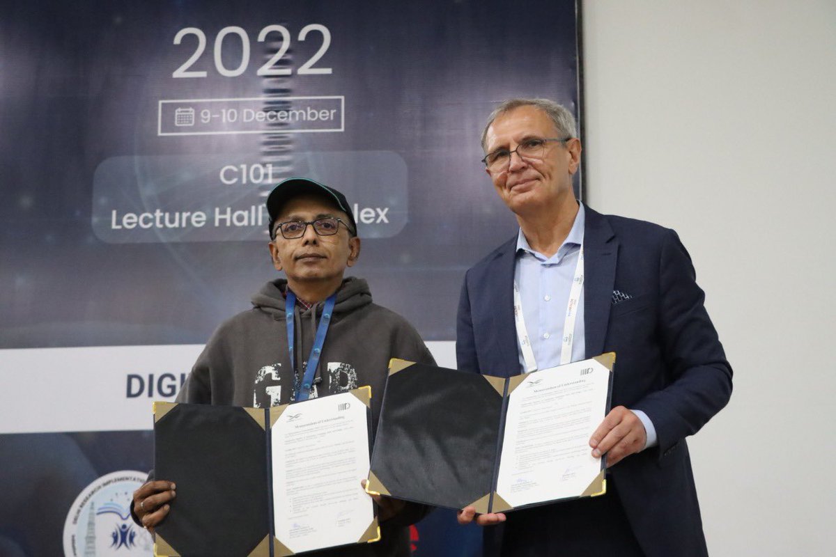 IIITDelhi's tweet photo. We are happy to share that IIIT-Delhi signed a Memorandum of Understanding with @ScanBalt today during the Day 1 of #InnoHEALTH 2022 conference.
This partnership aims to develop cooperation in the #digitalhealth field jointly.
Looking forward to this collaboration!! https://t.co/Gna8uMDW7E