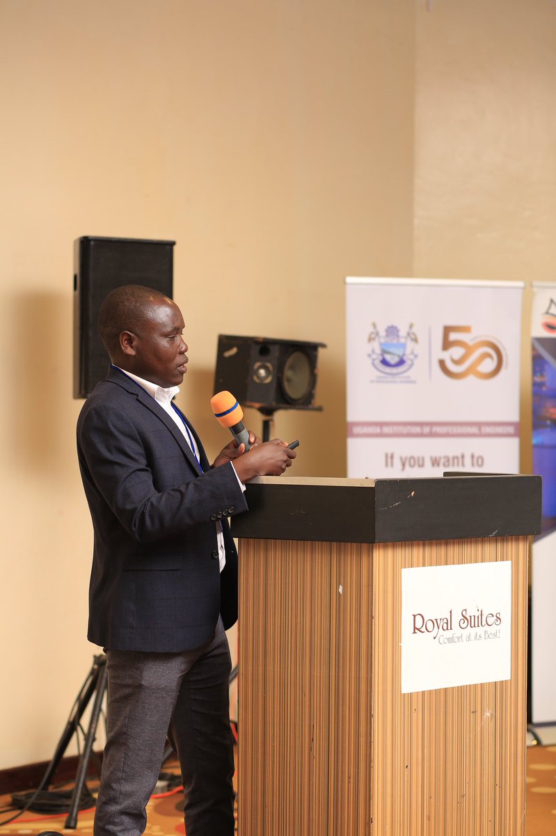 UIPE_Uganda's tweet photo. Eng. Dr. Nicholas Omoding mentioned that the objective of his, "Concrete with glass and its resistance to abrasion in hydrodynamic environments" project is to investigate relations between hydrodynamic abrasion loss of concrete with its basic mechanical properties.
#UIPEAt50 https://t.co/yLqsCVx2Ve