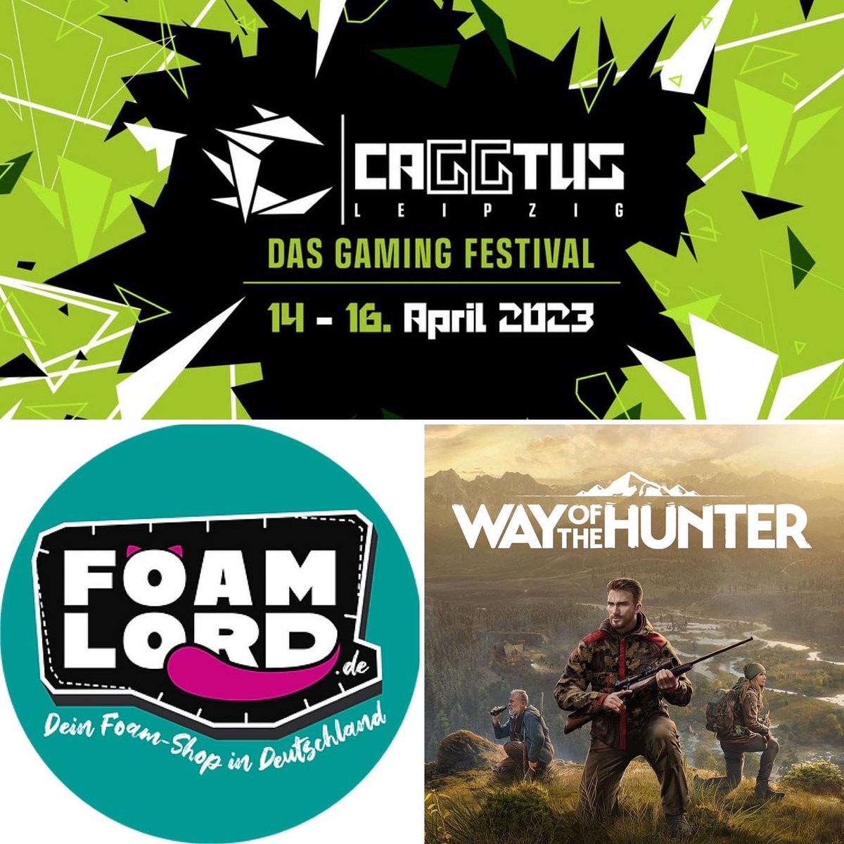 GZM__CM's tweet photo. Aller guten Dinge sind drei!

In dieser Runde verlosen wir wieder ein Ticket für die caggtus 2023! Des Weiteren das Spiel Way of the Hunter (PC-Version) und natürlich einen Kalender von Foamlord.

Sponsored by @caggtusleipzig, Foamlord, @PLAION_DACH, @THQNordic https://t.co/y3IhydKV2j
