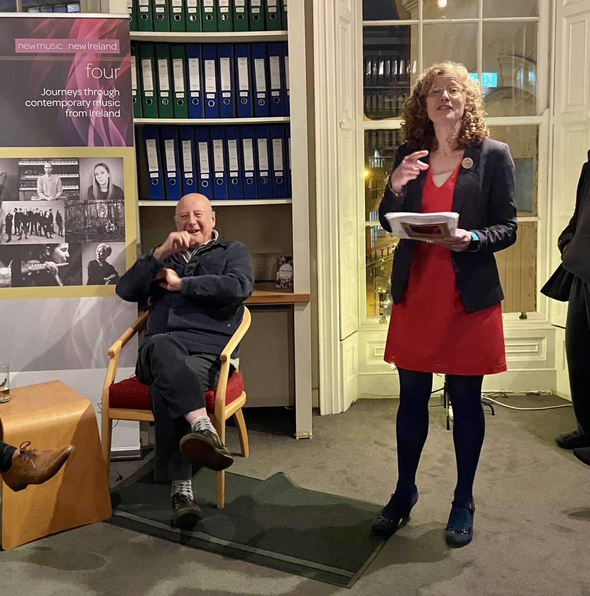 ChamberChoirIre's tweet photo. Huge congratulations to @CMCIreland launching the 4th New Music New Ireland album (incl CCI /@NewMusicDublin commission w/ Deirdre McKay). 
Lovely interview from @jonathangrimes &amp; #rogerdoyle and fab perf by #martinjohnson 
And great chats full of the Christmas spirit! #nmni4 https://t.co/VlUDDV36aF