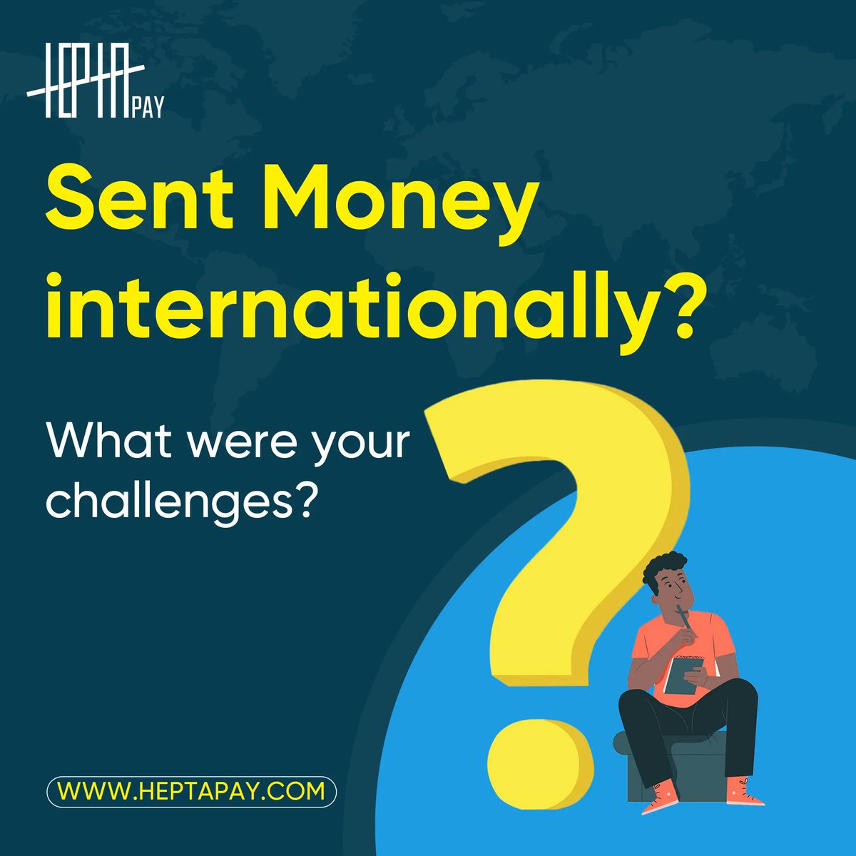 HeptaPay's tweet photo. Tell us your experience with transferring money online. What were your main challenges? 
#HeptaPay #KOT #moneytransfer #online https://t.co/46e8Ce5cXD