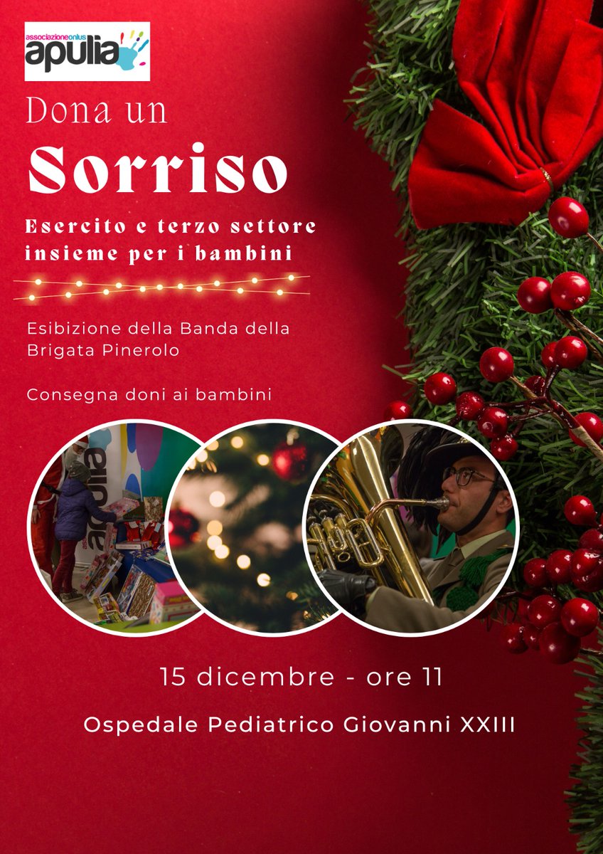 ApuliaOnlus's tweet photo. #donaunsorriso consueto appuntamento con la solidarietà a favore dei bambini ricoverati presso l'ospedale Giovanni XXIII di Bari in collaborazione con la Brigata Pinerolo. https://t.co/WNH2mre6Cf