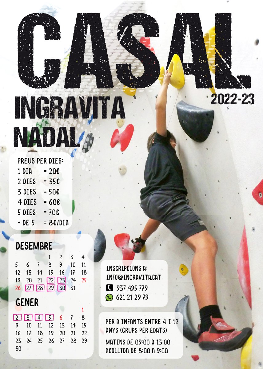 Encar queden places pel casal de nadal d'Ingravita!