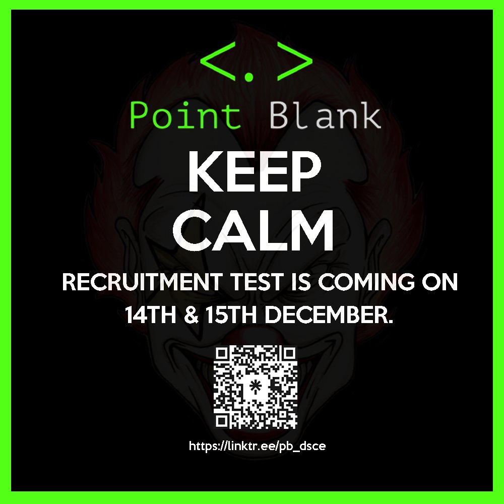 pointblank_dsce's tweet photo. Register for recruitment test through https://t.co/i307Dne7hP or Scan the QR Code
<. >

#recruiting #hiring #pb https://t.co/6NAcNcQIrS