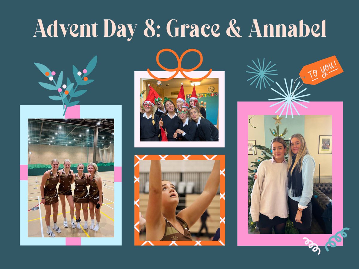 Robertson_Sed's tweet photo. Our duo of #brilliantbutterflies for yesterday Grace &amp; Annabel both got player of the match for the 1st and 2nd VII netball teams away at Millfield for their #sharpshooting 🏐🎄🎅🏽🦋⭐️🤎 https://t.co/p6xQHGhtJG