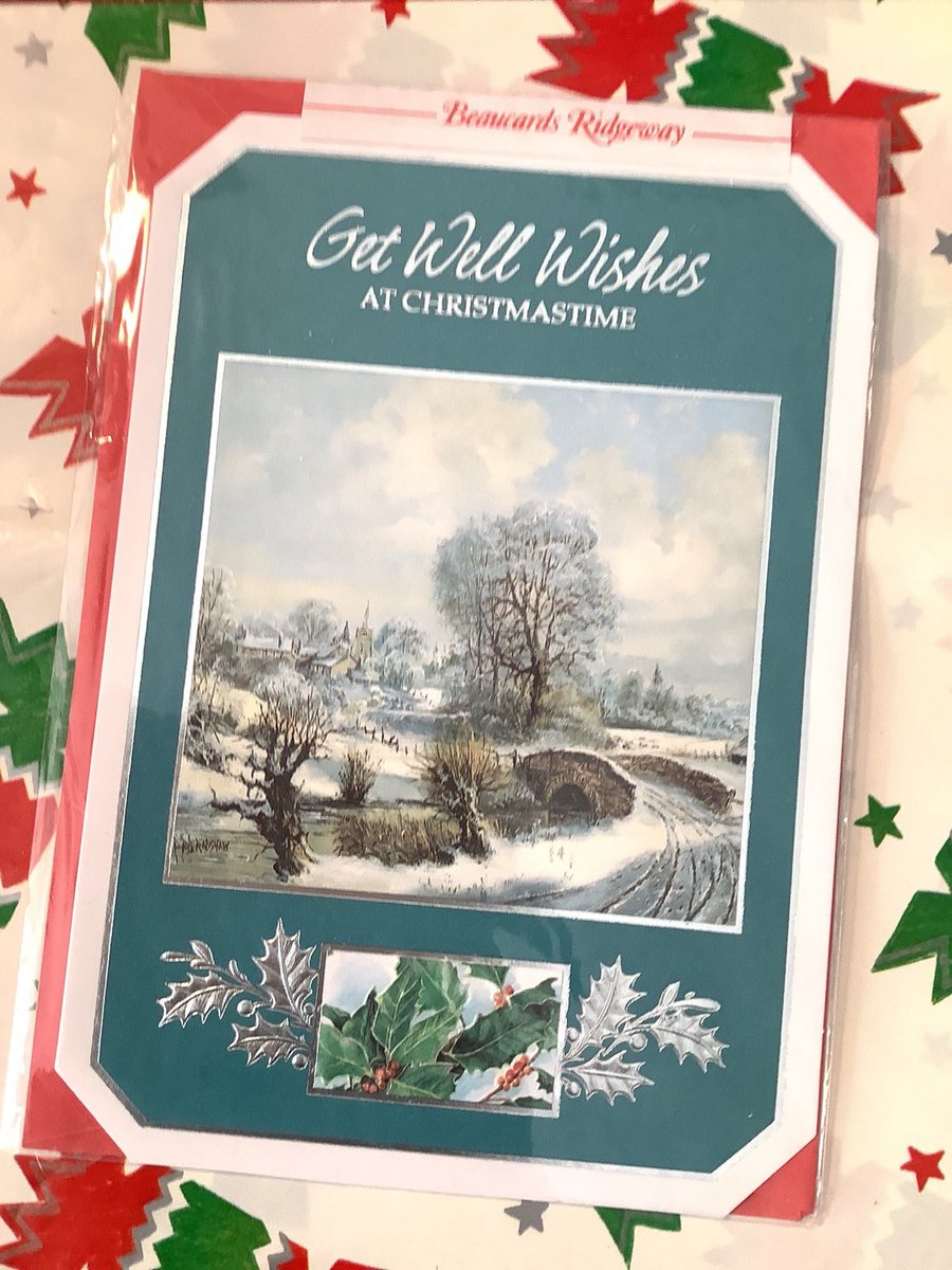 WatsonsVintage's tweet photo. A more unusual #ChristmasCard in my #etsyshop RARE #Vintage Circa #1980s 'Get Well Wishes At Christmastime' STUNNING Snowy Landscape Design - Blank Xmas Card  - Sweet, Sentimental Verse https://t.co/cCzcHrWyiU #GetWellCard https://t.co/9FmxXuTgVf