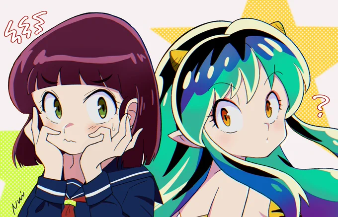 #今年も残りわずかなので今年一番伸びた絵を貼る見た絵描きさんも強制でやるしのぶちゃんとラムちゃんでした 