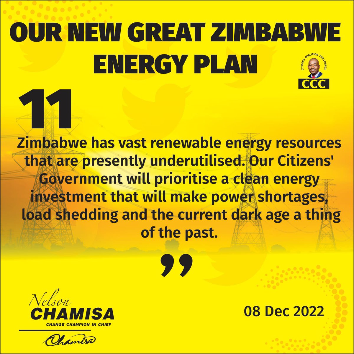 CCCZimbabwe's tweet photo. 3. ⚡️OUR NEW GREAT ZIMBABWE ENERGY PLAN: #FixZESA https://t.co/1jH01KUuS5