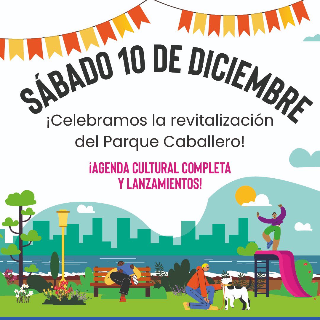 amigos_parque's tweet photo. ¡Sábado de actividades en el PARQUE CABALLERO! 🌳🍃🎉🎈✨🥳

Este sábado 10 de dic, Día Internacional de los DDHH, el Parque Caballero será centro de diversas actividades, recordando que el acceso al espacio público es un derecho de todas las personas. 
👇🏻 https://t.co/Ugw8KhKAy8