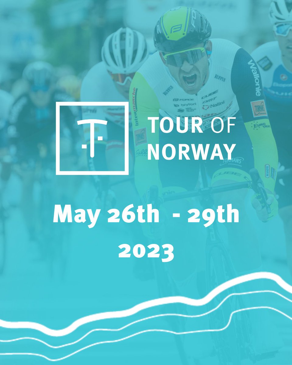 tourofnorway's tweet photo. Tour of Norway 2023 changes to be a 4-days race🇳🇴

In 2023, the race will be arranged from May 26th-29th🚴🏼‍♂️

#tourofnorway #sykkelfest2023 #RepsolNorway #2sykkel #velon #uciproseries https://t.co/OrBaFOp29Y