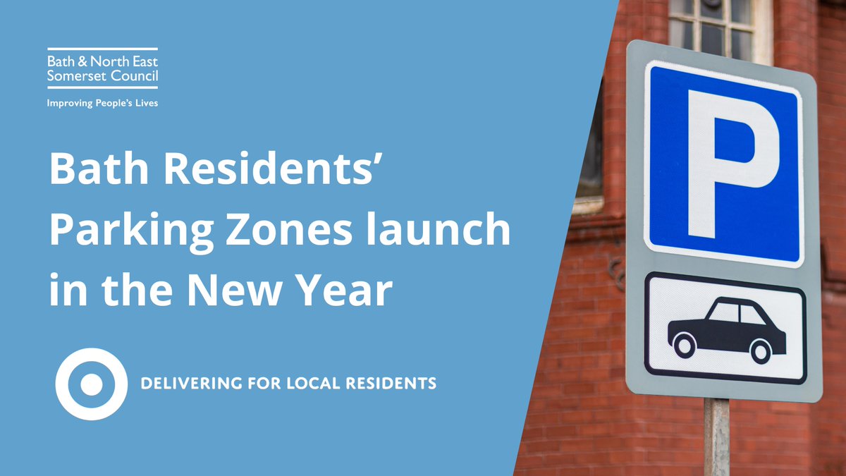 Seven new residents’ parking zones are launching in Bath from the New Year to tackle anti-social driving and commuter parking in residential streets and to improve people’s health. 
More details are here:  newsroom.bathnes.gov.uk/news/bath-resi…