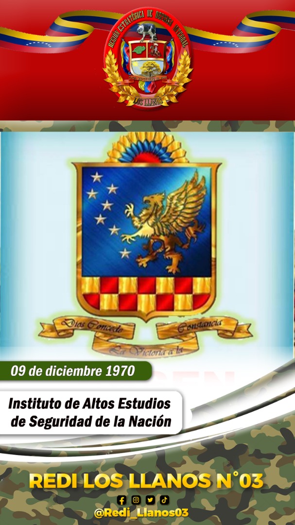#09DIC| El MG <a href="/SLazaroPartidas/">MG Sidney Lazaro P. /Dir.Políticas Públicas MPPD</a> en nombre de todo el personal militar y no militar que labora en la <a href="/REDI_llanos03/">REDI LOS LLANOS Nº 03</a>, felicita al <a href="/iaesen_umbv/">IAESEN</a>, por arribar al 52° aniversario de su histórica creación. ¡Gracias por su aporte a la defensa integral de la patria!

¡VENCEREMOS!