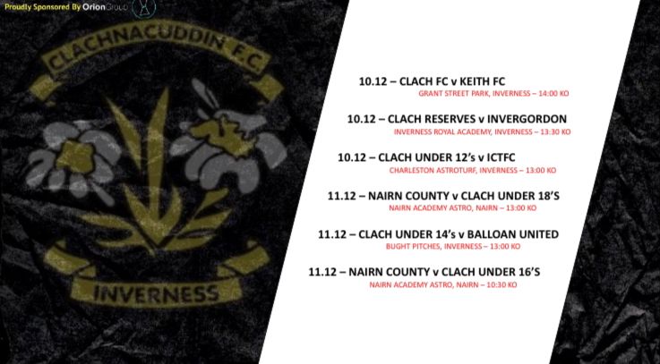 Here are our club fixtures for the upcoming weekend.
Good luck to all our teams and players.
Enjoy your football.