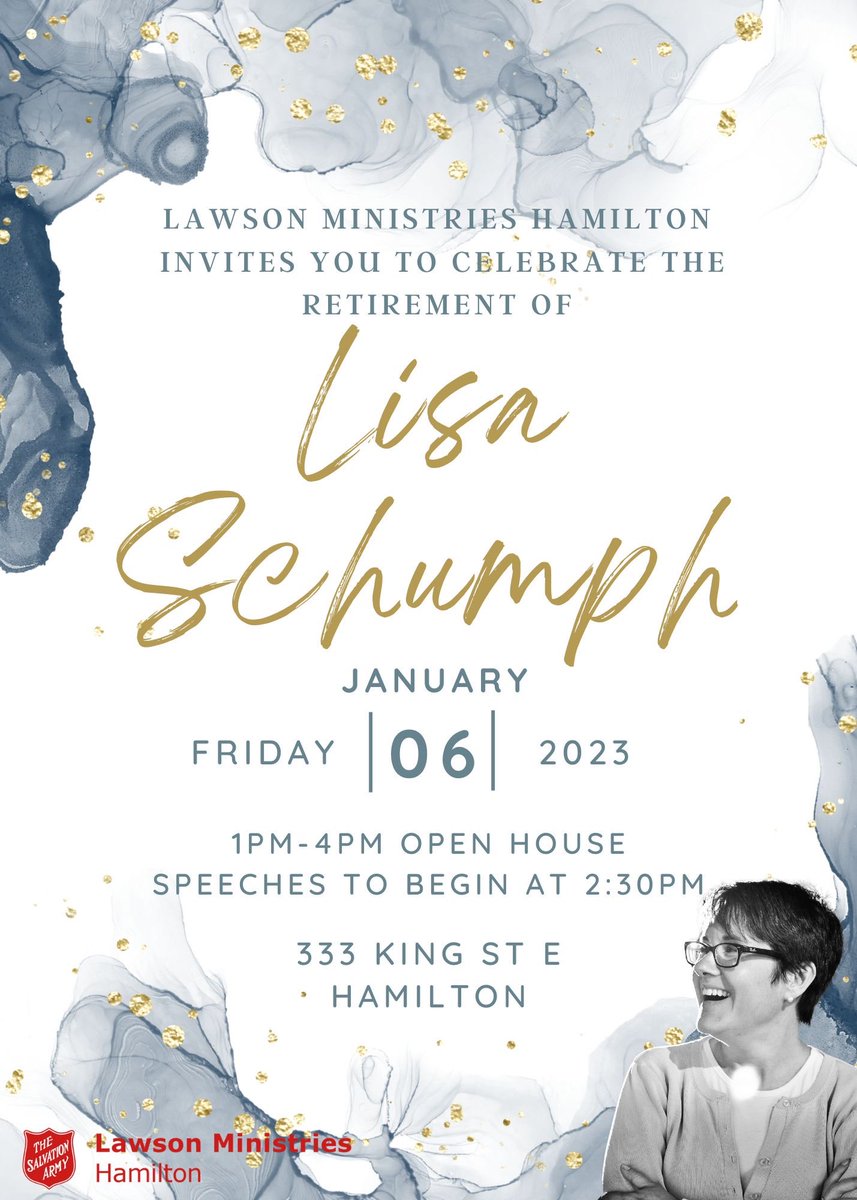 salmhamilton1's tweet photo. Join us on Jan 6, 2023 as we celebrate the retirement of the one and only Lisa Schumph! 

#hamont #retirement #developmentalservices 
#leader #wewillmissyou #rockon https://t.co/Svblr0EumM