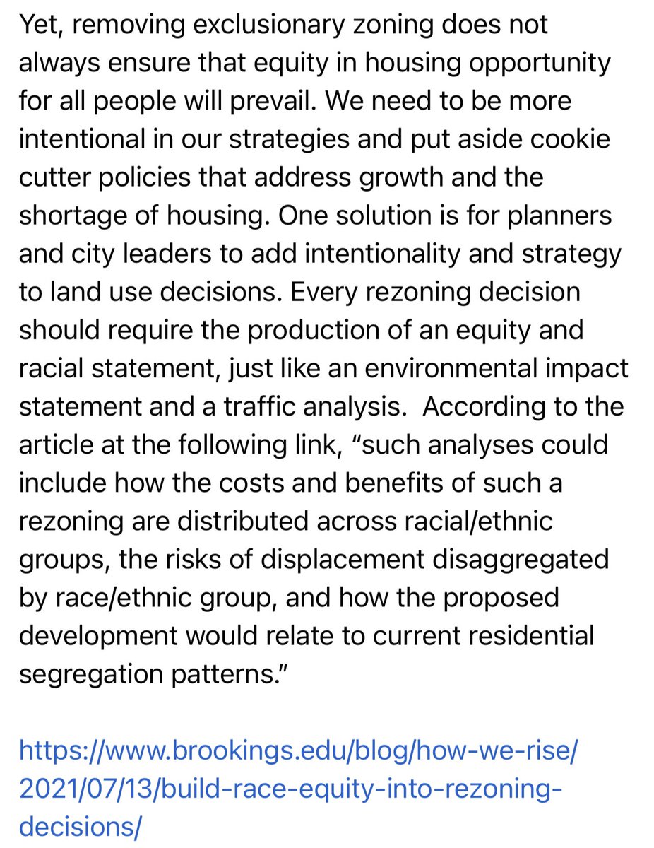 I quote from my recent blog. “The only way to ensure an equitable economy and an equitable housing system is to ground community priorities and disregard a one size fits all approach to zoning reform.” m.facebook.com/story.php?stor…