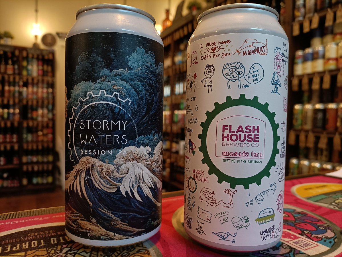 Two fresh cans from #NorthShields based @FlashHouseBrew Dark can: STORMY WATERS Session IPA Light can: MEET ME IN THE BATHROOM Session New England IPA A collaboration with our mates (and near neighbours) @mosaic_tap #craftbeer #sessionipa #trainbeer #Newcastle #CentralStation