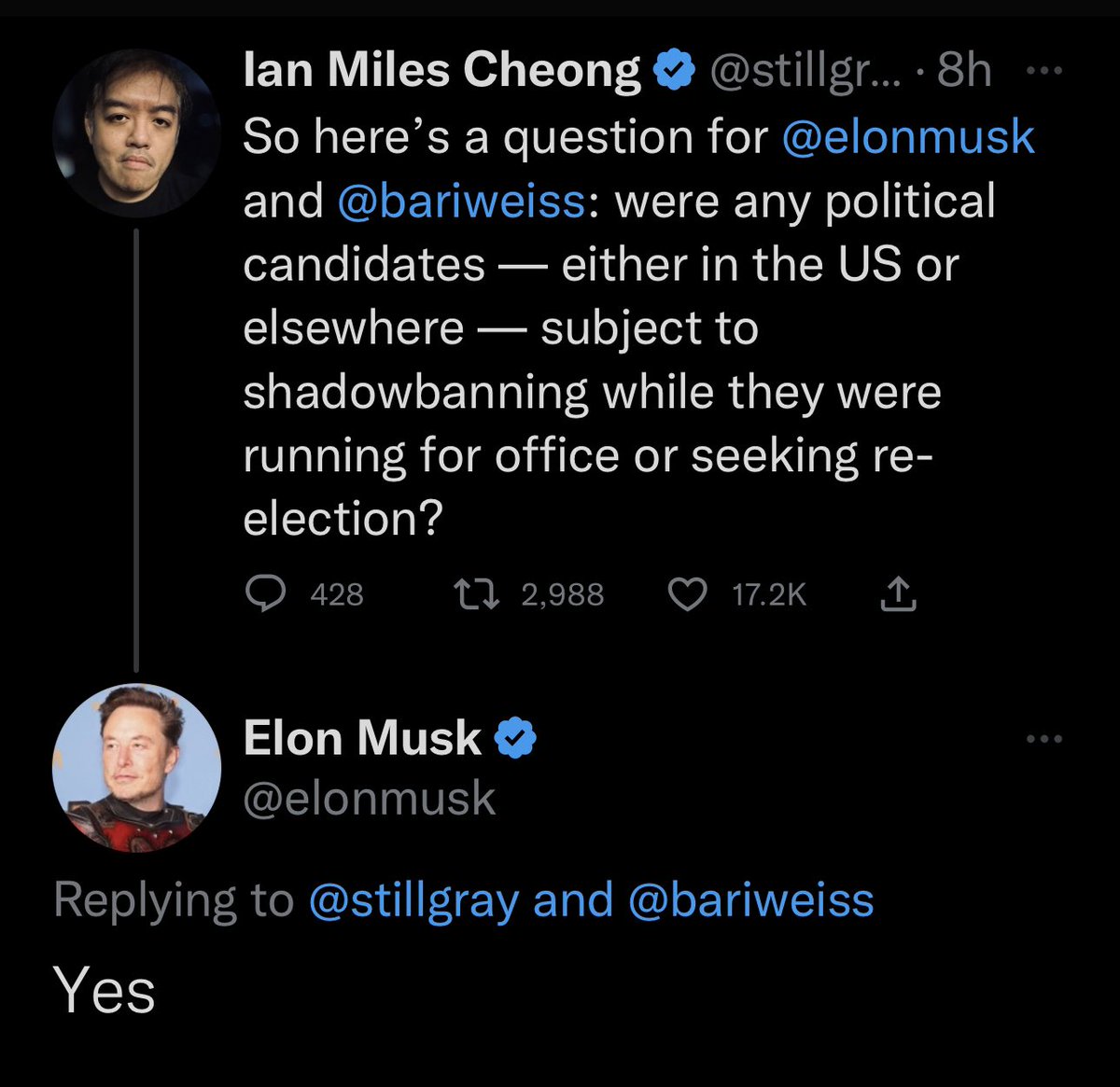 ianmiles's tweet photo. This is newsworthy. Twitter was shadowbanning political candidates. https://t.co/JV7TE3bXxl