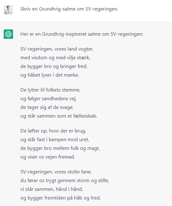 Hvordan mon Grundtvig ville anskue en kommende SV-regering?