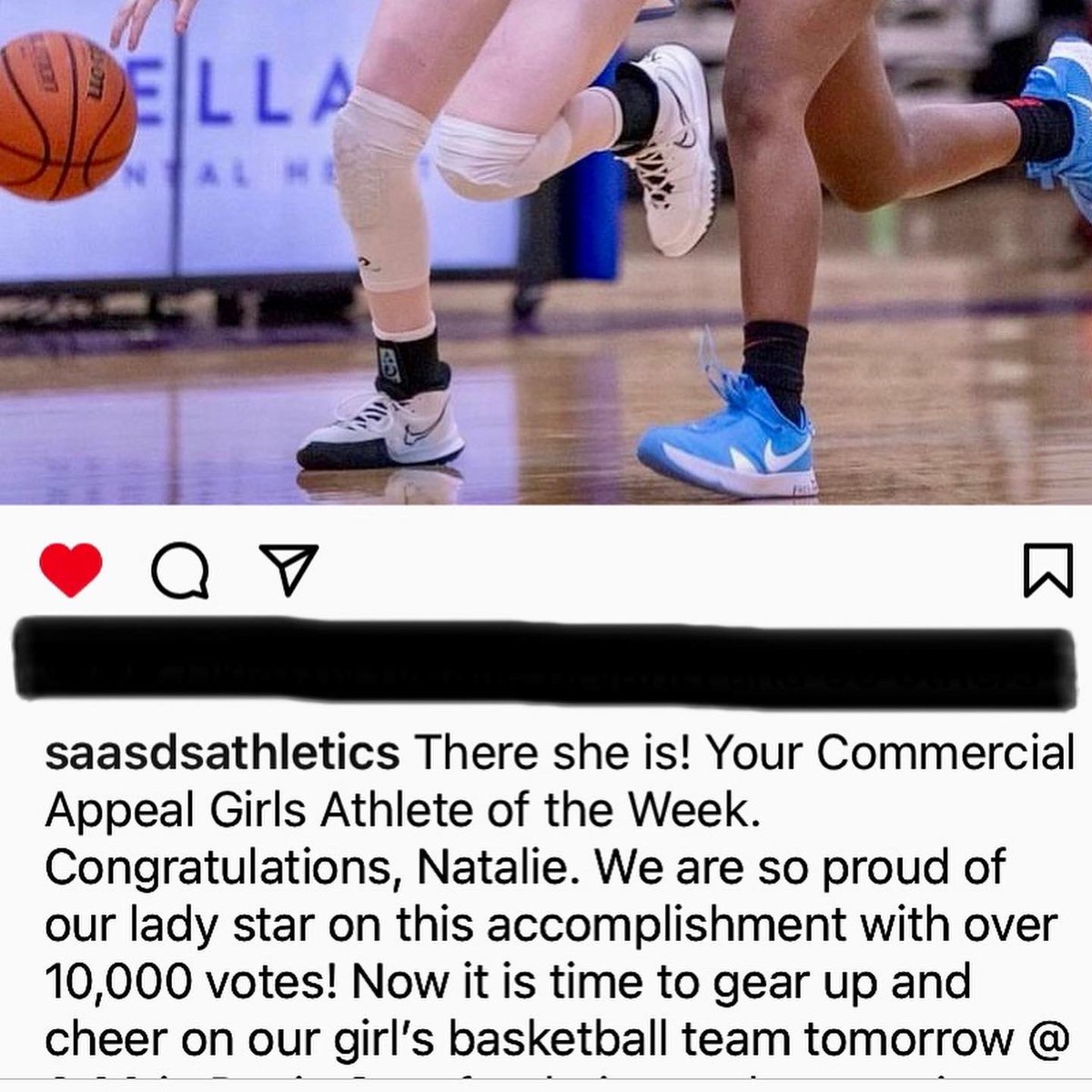 hmbau1's tweet photo. Thank-you to everyone who voted!  Natalie is the Commercial Appeal Athlete of the Week!  First double double of the season with 31 pts and 10 rebounds.  Love watching her play and am soaking up every minute of her Senior season. https://t.co/1p4AMwL8cu
