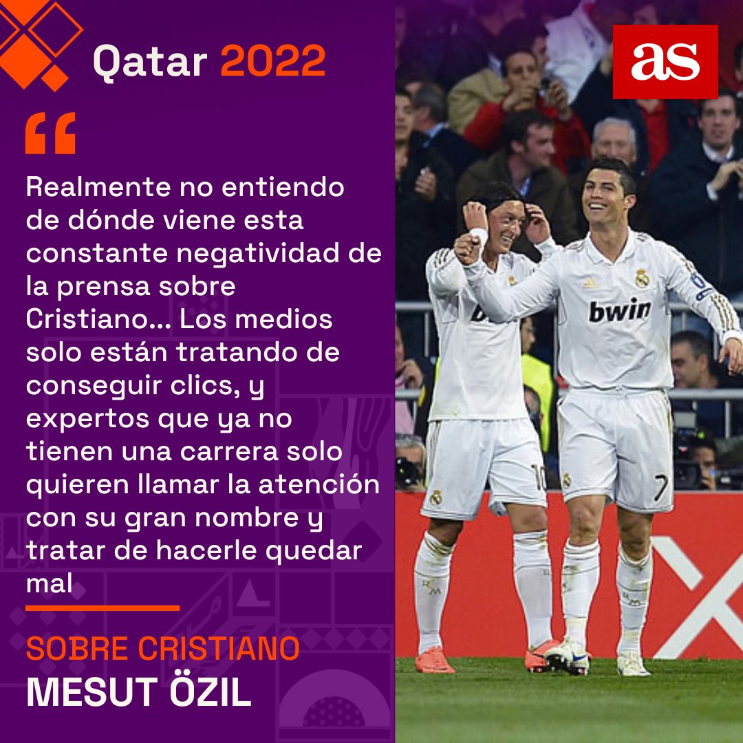 diarioas's tweet photo. 🚨 ¡Mensaje tremendo de Özil sobre las críticas a Cristiano!

📝 "No creo que nadie de la nueva generación pueda igualar sus números otra vez. Siempre estará en su propia categoría 🐐
 Todos deberían mostrar más respeto a uno de los mejores atletas de la historia del deporte..." https://t.co/BjqbTguaAh