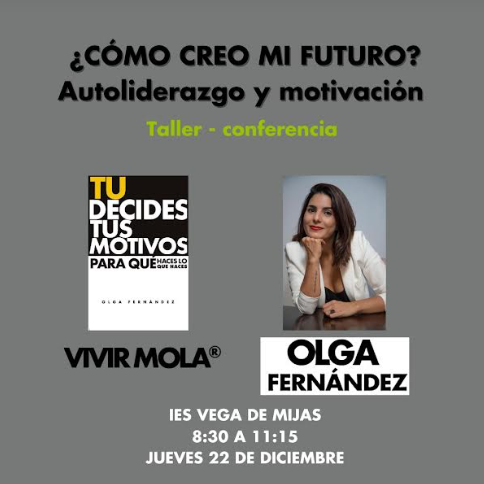 ProgramaInnicia's tweet photo. Anunciamos las charlas-taller con la escritora Olga Fernández que tendrán lugar en el IES Vega de Mijas el día 22 de diciembre desde las 08:15h a las 11:15h para todos los ciclos formativos. ¡¡Venid y pasáoslo bien!! https://t.co/txDJl9Fmdv
