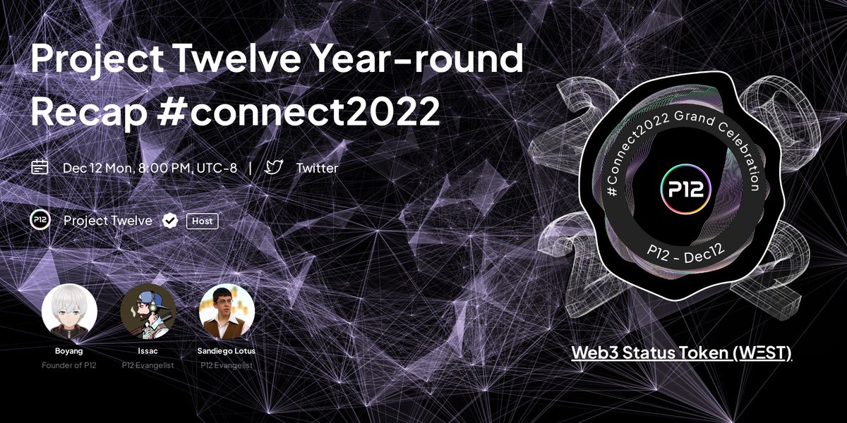 Project Twelve (@_p12_) on Twitter photo Let’s recap our 2022 together and celebrate with grand rewards!
Join us on <a href="/link3/">Link3 Tecnologia</a>.to for Project Twelve Year-round
Recap #Connect22
📍link3.to/e/tegxPX
📅Dec 12, 8 PM UTC-8
See all the perks 👇 🧵 Let’s recap our 2022 together and celebrate with grand rewards!
Join us on <a href="/link3/">Link3 Tecnologia</a>.to for Project Twelve Year-round
Recap #Connect22
📍link3.to/e/tegxPX
📅Dec 12, 8 PM UTC-8
See all the perks 👇 🧵