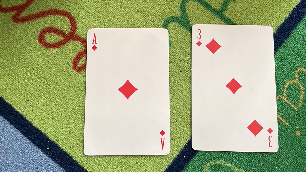 leslouloups's tweet image. @section_grande On a tiré le 3 de carreau et l’as de carreau. Quelle carte doit on tirer si on veut faire 7? #problemater